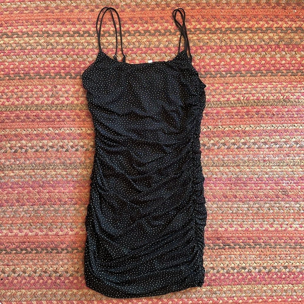 LUCY IN THE SKY BLACK MESH SILVER GLITTER PARTY DRESS